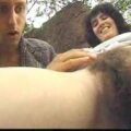 Very very hairy milf pussy outdoor